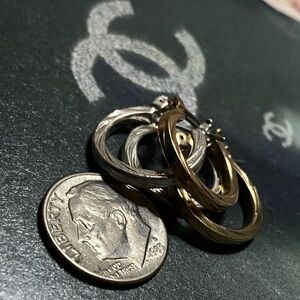 ✨2 Pairs Elegant Gold and Silver Hoop Earrings✨